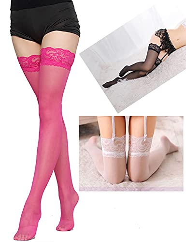 Adove 3 Pairs Women Lace Top Thigh High Stockings Sexy Thigh Highs Pack for Girls - Image 4