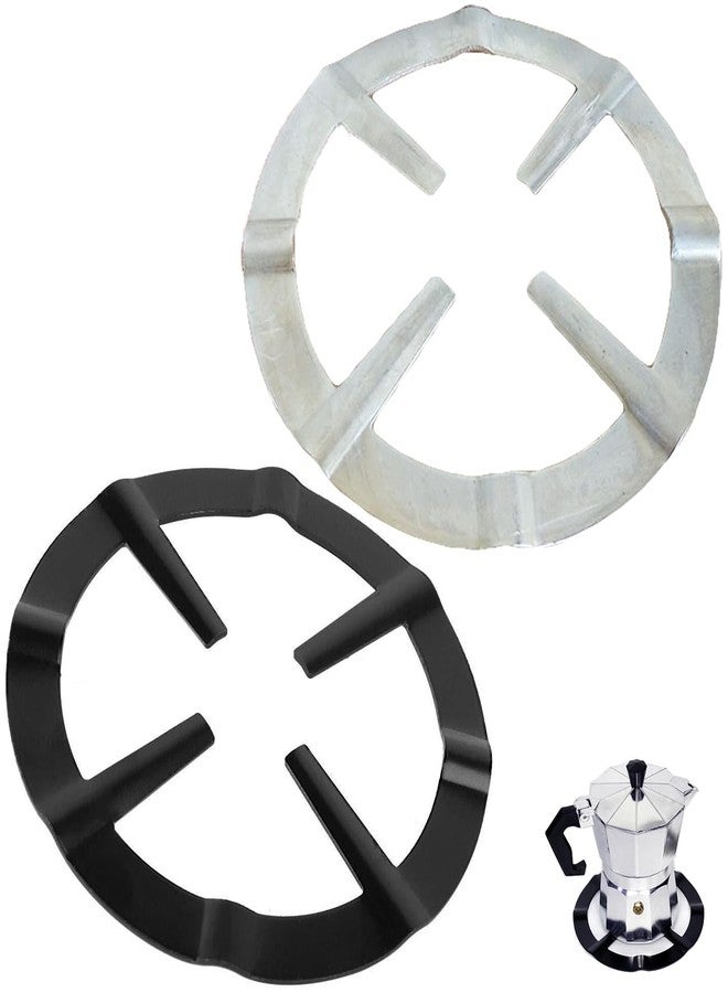 SquEqu 2 Pack Moka Pot Gas Ring Reducer Propane Stove Top Trivet Stovetop Espresso Maker Stand Rack for Propane Burner Portable Camping Stove Butane Cooktop Percolator Camping Burner Outdoor Coffee - Image 1