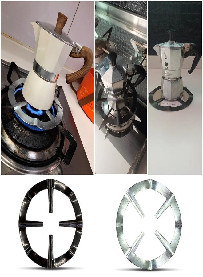 SquEqu 2 Pack Moka Pot Gas Ring Reducer Propane Stove Top Trivet Stovetop Espresso Maker Stand Rack for Propane Burner Portable Camping Stove Butane Cooktop Percolator Camping Burner Outdoor Coffee - Image 4