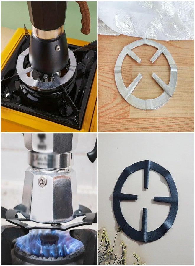 SquEqu 2 Pack Moka Pot Gas Ring Reducer Propane Stove Top Trivet Stovetop Espresso Maker Stand Rack for Propane Burner Portable Camping Stove Butane Cooktop Percolator Camping Burner Outdoor Coffee - Image 3