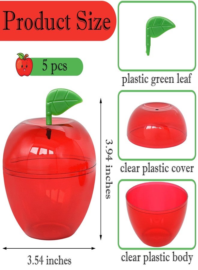 Yuronam 5 Pcs Large Plastic Apple Container Apple Shaped Candy Toy Gift Filled Containers for Graduation Thank You Teacher Gift, Back to School Gift, Party Favors - Image 2