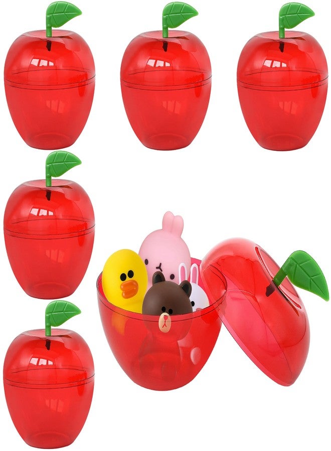 Yuronam 5 Pcs Large Plastic Apple Container Apple Shaped Candy Toy Gift Filled Containers for Graduation Thank You Teacher Gift, Back to School Gift, Party Favors - Image 1