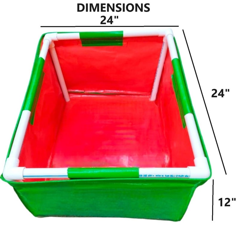 MASHKI HDPE Rectangular growbag with PVC Pipe Supporting Home Kitchen Terrace Gardening Planter (24x24x12) - Image 2