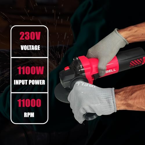 IBELL TOOLS IBELL Angle Grinder AG15-85| 1100W Heavy Duty | Copper Armature | 115mm/4.5" Disc Diameter | 11000 RPM with Grinding Wheel and Guard- 6 Months Warranty - Image 5