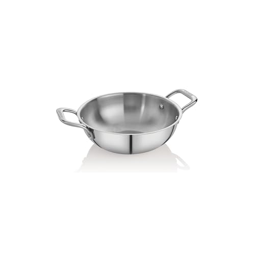 EMBASSY Stainless Steel Premium Thickply Baby Kadai (400 ml, Size 7) - Image 1
