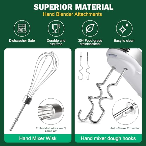 CHAR YONG Hand Mixer Beaters Blender For KitchenAid & Mixer Dough Hooks For KitchenAid Hand Mixers Whisk Attachment KHMPW Stainless Steel Egg Beater/Whisk Attachment for Kitchen Hand Mixer Accessories,3PCS - Image 4