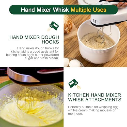 CHAR YONG Hand Mixer Beaters Blender For KitchenAid & Mixer Dough Hooks For KitchenAid Hand Mixers Whisk Attachment KHMPW Stainless Steel Egg Beater/Whisk Attachment for Kitchen Hand Mixer Accessories,3PCS - Image 3