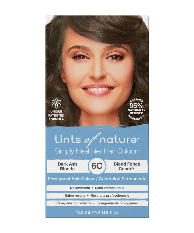 Tints of Nature 6C Dark Ash Blonde Permanent Hair Dye, Nourishes Hair and Covers Greys, Ammonia-Free, 4.4 fl oz - Image 1