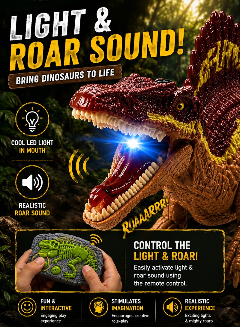 FUNSTERZ Remote Control Spinosaurus Dinosaur Toy for Kids 3+ Years, 2.4GHz RC Walking Dinosaur Robot with Gesture Sensing Head & Tail Induction Control, Realistic Roar Sound, LED Mouth Light, Rechargeable Battery, USB Charging Cable, Movable Joints, Flexible Tail, Non-Slip Feet, Jurassic Dino Gift Toy for Boys & Girls - Image 5