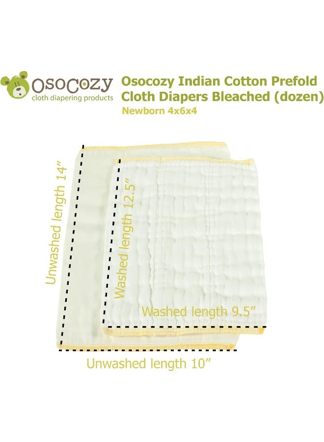 OsoCozy أوسوكوزي - حفاضات قطن هندي مطوية (دزينة) - حفاضات أطفال ناعمة وامتصاصها عالي مصنوعة من 100% قطن هندي - حفاضات حديثي الولادة، 10"x14"، تناسب 6-10 أرطال - جودة خدمة الحفاضات (DSQ)، (حديثي الولادة، 4x6x4) - Image 3