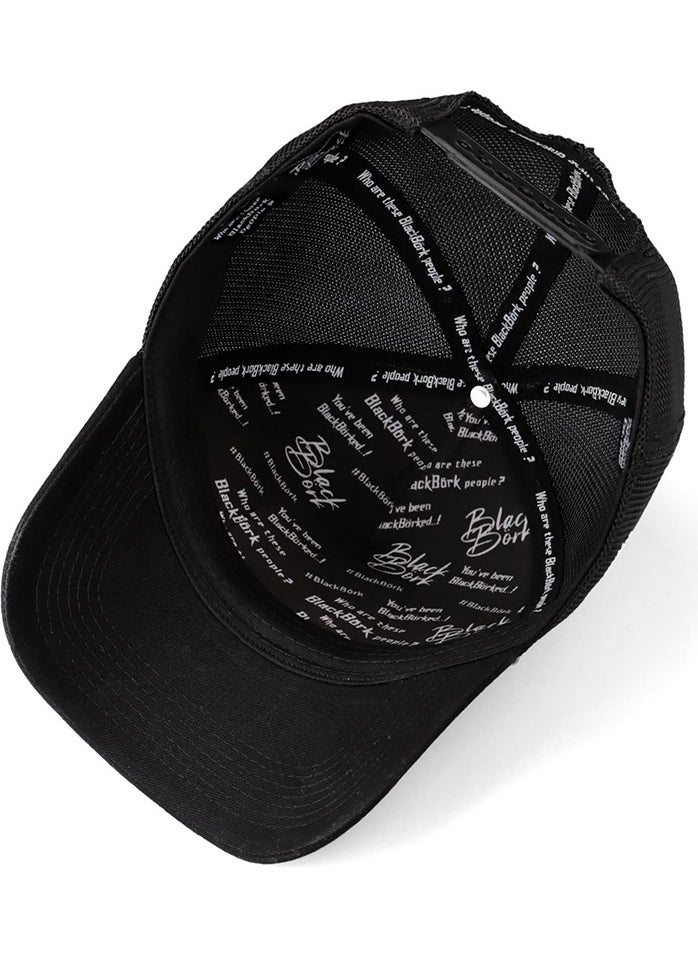 Black Börk - BlackBörk V1 Trucker Lion - Black Hat (Cap) with 13CS Code Logo - Image 1