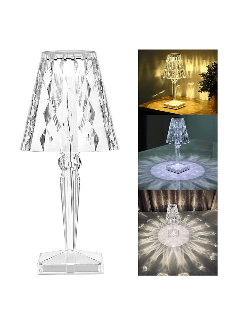 Generic Crystal Table Lamp, LED Night Light Bedside Lamp with USB Charging Port,Acrylic Touch Control LampDecoration Desk Nightstand Lamps,Decorative for Living Room Bedroom  - Image 1