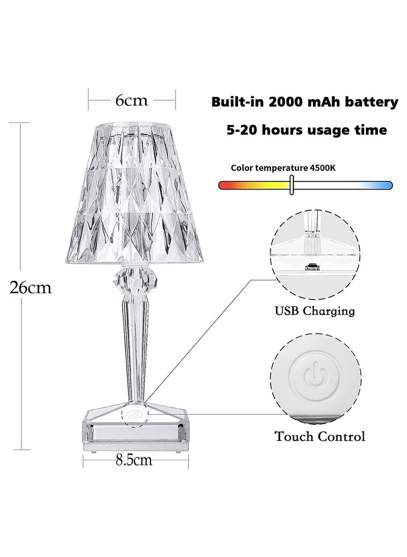 Generic Crystal Table Lamp, LED Night Light Bedside Lamp with USB Charging Port,Acrylic Touch Control LampDecoration Desk Nightstand Lamps,Decorative for Living Room Bedroom  - Image 3