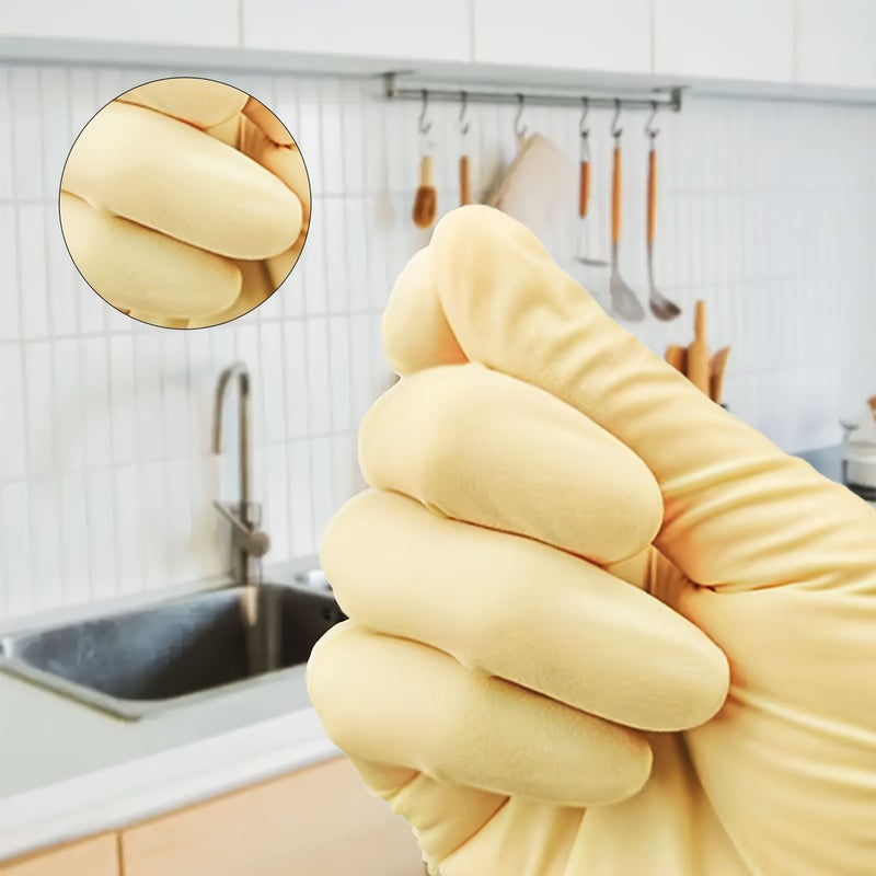 16.14 Inch Thick Emulsion Cleaning Gloves For Household Dishwashing Toilet And Laundry Work 30 Pcs Pink Universal Hand Keeping Dry - Image 4