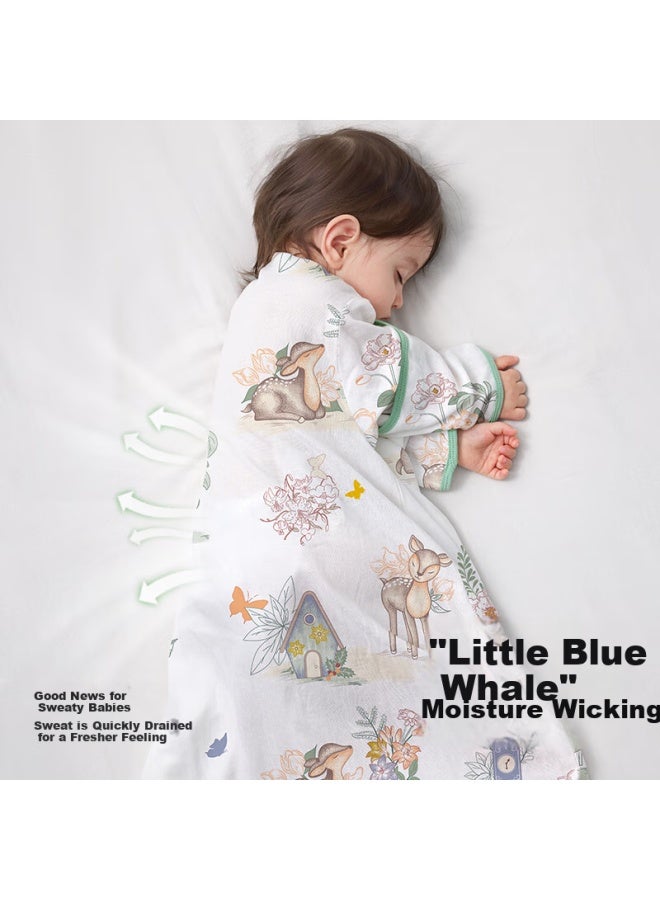 Beptides Beipeisi Children's Sleeping Bag Spring And Autumn Bamboo Cotton Gauze Baby Pajamas Integrated Baby Anti-kick Sleeping Bag Front 4 Back 2 Linglu L - Image 1