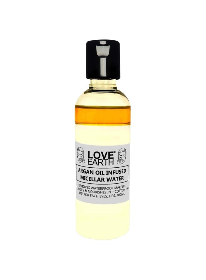 Love Earth Argan Oil-Infused Micellar Water Makeup & Pollutant Remover With Argan Oil & Micellar Water For All Skin Types 100ml - Image 1