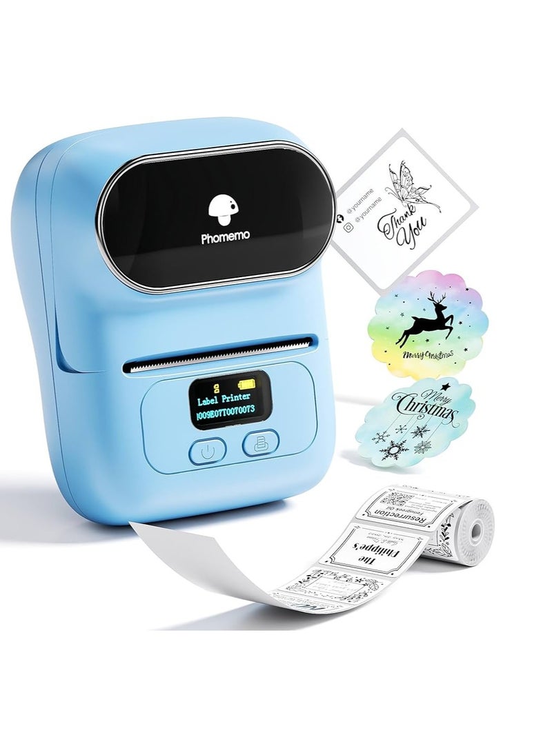 Phomemo M110 Label Machine Thermal Label Printer with Wireless Portable Label Maker Machine for Barcode Self-adhesive Printer Blue - Image 2