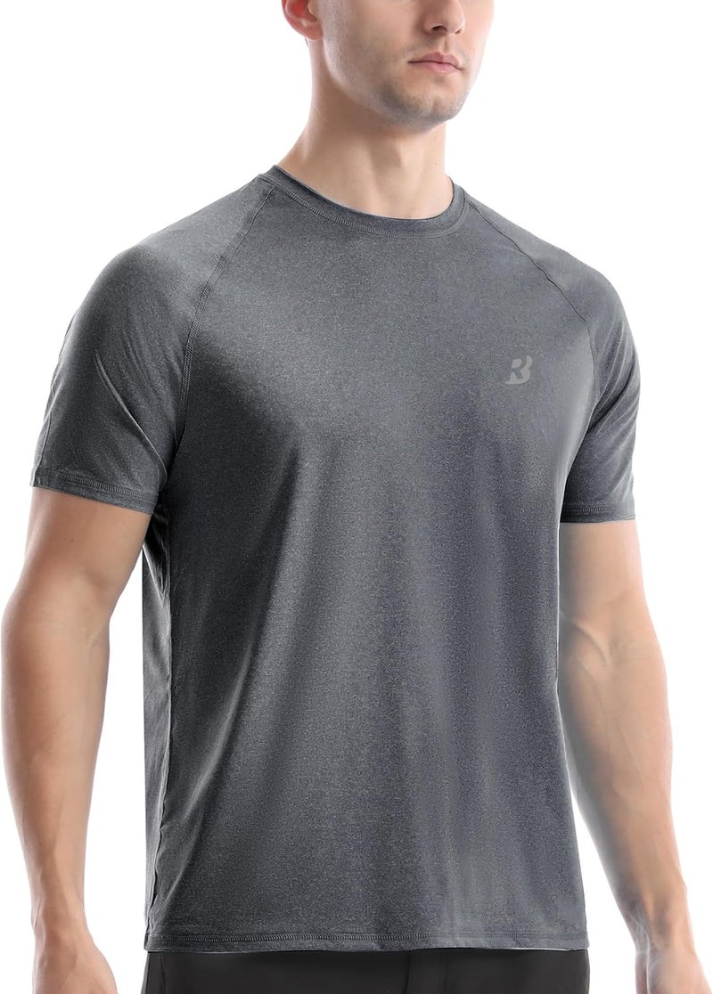 Roadbox Men's Rash Guard Short Sleeve, UPF 50+ UV Sun Protection SPF Shirts, Quick Dry Lightweight Fishing Swim T-Shirt - Image 1