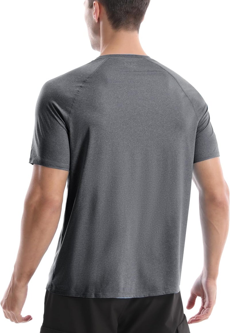 Roadbox Men's Rash Guard Short Sleeve, UPF 50+ UV Sun Protection SPF Shirts, Quick Dry Lightweight Fishing Swim T-Shirt - Image 2