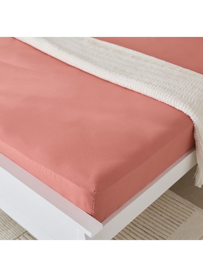 Home Box Derby Solid Microfiber Olympic Queen Fitted Sheet 160 X 200 X 25 Cm - Image 1