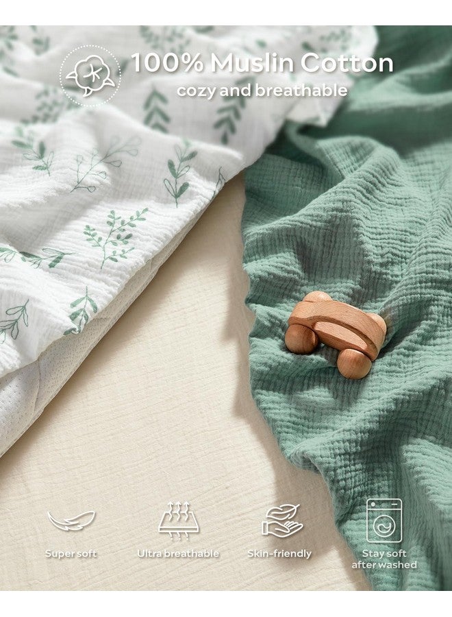 غطاء سرير أطفال من جيليموني موسلين، مصنوع من القطن بنسبة 100%، عبوة من قطعتين لحماية السرير من التسربات والانسكابات البسيطة، يغطي فقط ولا يغطي الكراسي. - Image 4