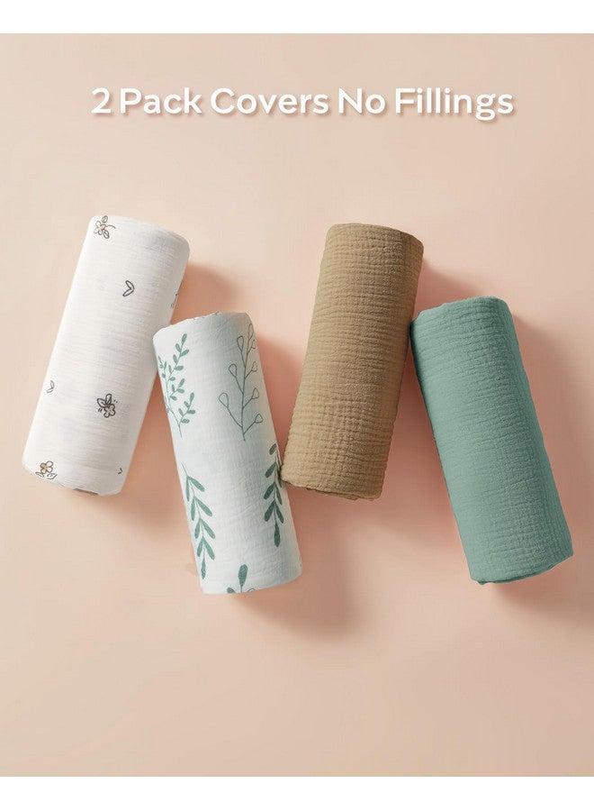 غطاء سرير أطفال من جيليموني موسلين، مصنوع من القطن بنسبة 100%، عبوة من قطعتين لحماية السرير من التسربات والانسكابات البسيطة، يغطي فقط ولا يغطي الكراسي. - Image 1