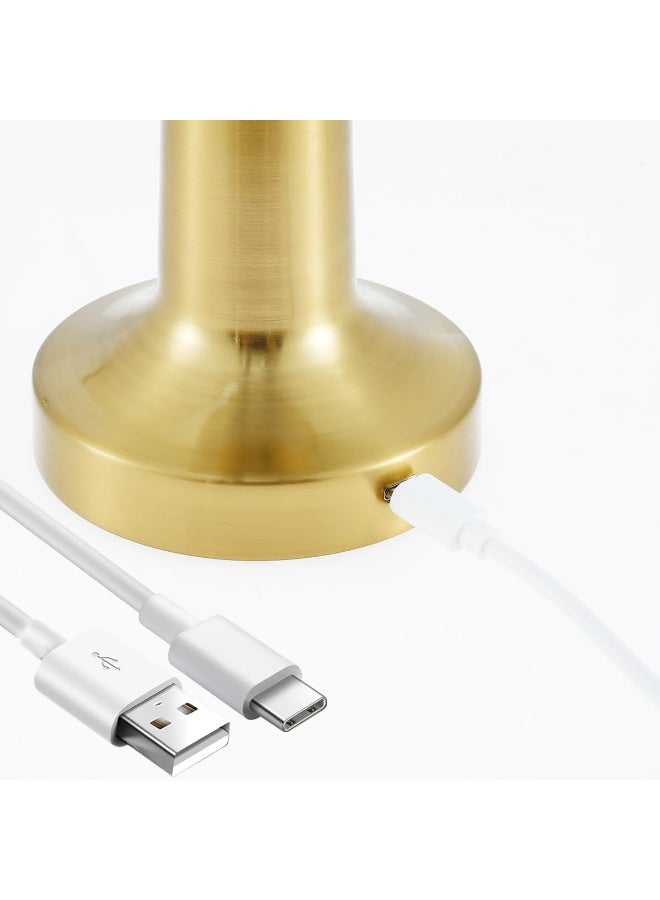 Cordless Table Lamp, Rechargeable Touch Control LED Desk Lamp with 3 Level Warm Brightness Dimming, Metal Eye-Protection Bedside Lamp Reading Light for Bedroom, Restaurant, Indoor Outdoor Gold - Image 5