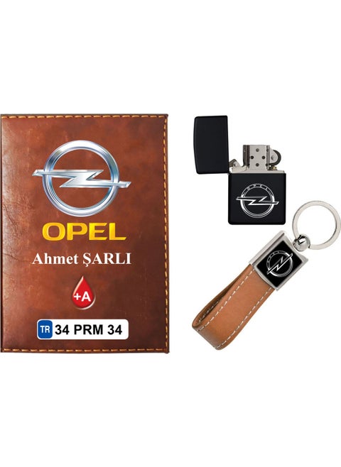 Promotional Deniz Tan License Container with Opel Logo Customized for Your Name - Keychain - Lighter