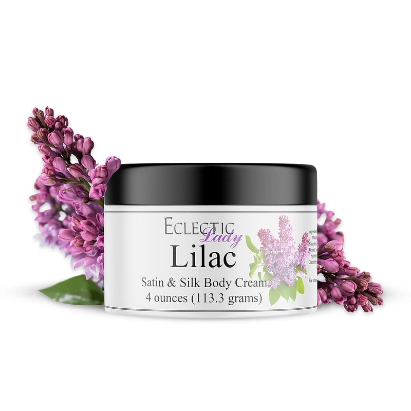 Eclectic Lady Lilac Satin  Silk Cream Body Lotion 4 oz  Shea Butter Aloe Silk Amino Acids Vitamin E PhthalateFree Handcrafted in USA  Perfect For Women