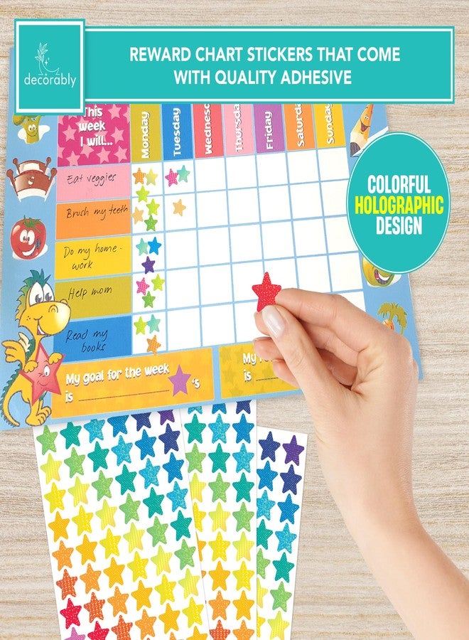 Decorably 2,040 Holographic Small Star Stickers for Kids Reward - 34 Sticker Sheets for Kids Reward Chart, Classroom Activities, Positive Reinforcement, Arts & Crafts, Scrapbooking, Gift - Image 3