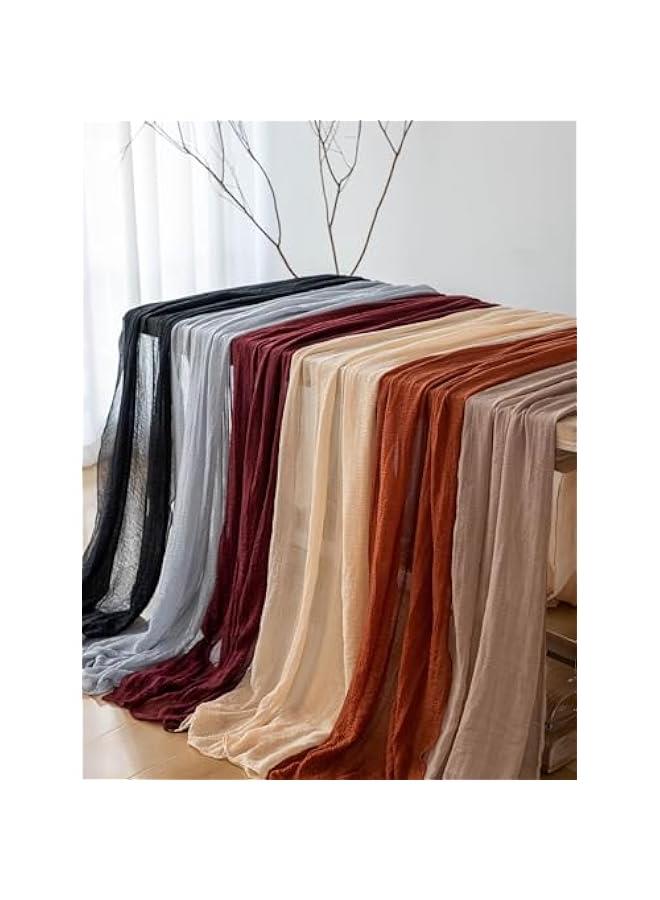 Keketo Black Table Runner Cheesecloth Gauze Rustic Premium Cotton Cheese Cloth Table Runner 120 Inch 10 FT for Wedding Bridal Baby Shower Long Sheer Boho Home Decorations - Image 5