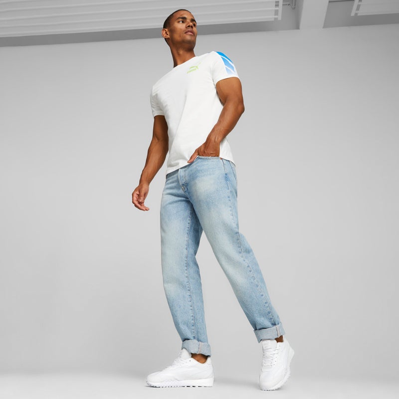 PUMA Blktop Rider Mens White Leather Sneakers - Image 3