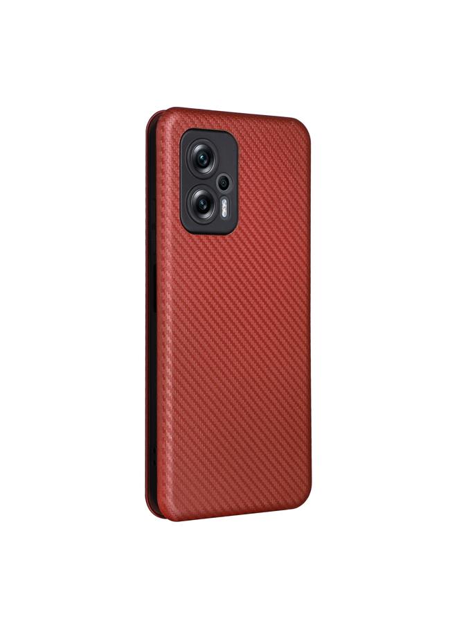 اس-توب جراب لهاتف Redmi Note 11T Pro / Note 11T Pro+ 5G / Poco X4 GT 5G جراب هاتف من الجلد بنسيج ألياف الكربون - Image 3