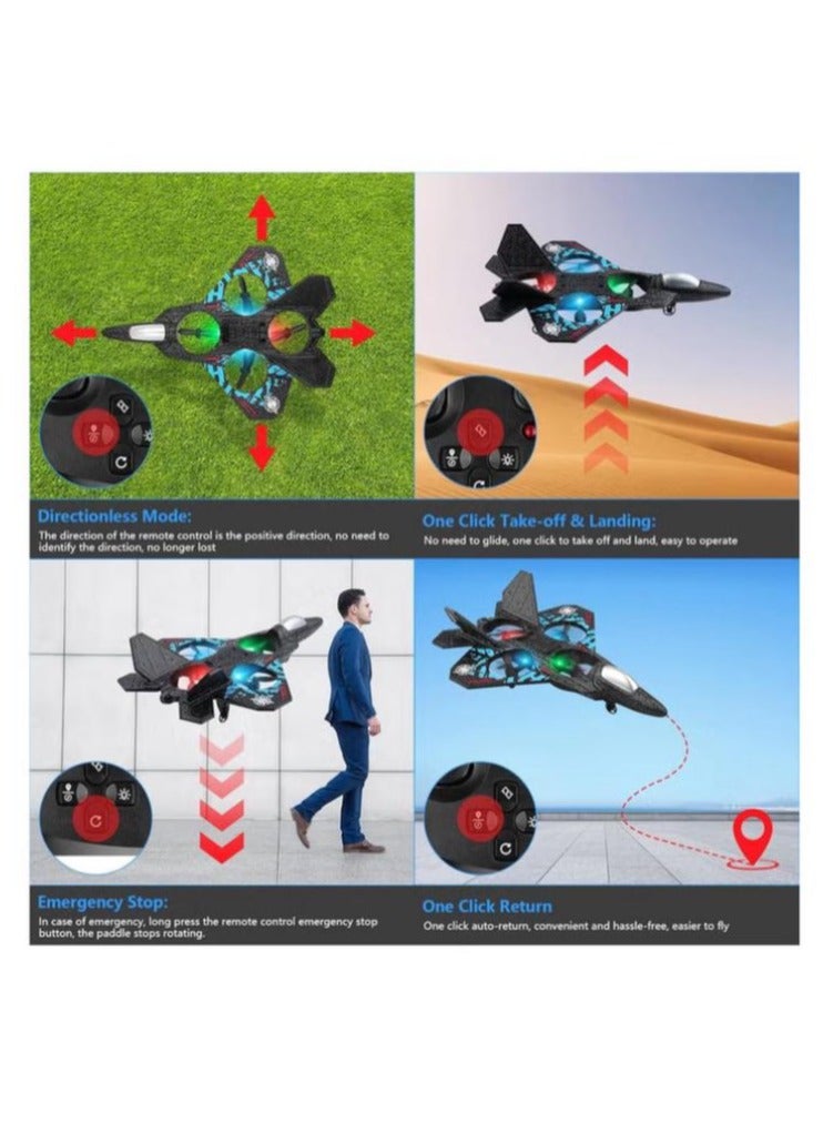 L0712 RC Airplane, 2.4GHz Remote Controlled Airplane, 4 Channel Remote Control Airplane Black/Blue  - Image 5