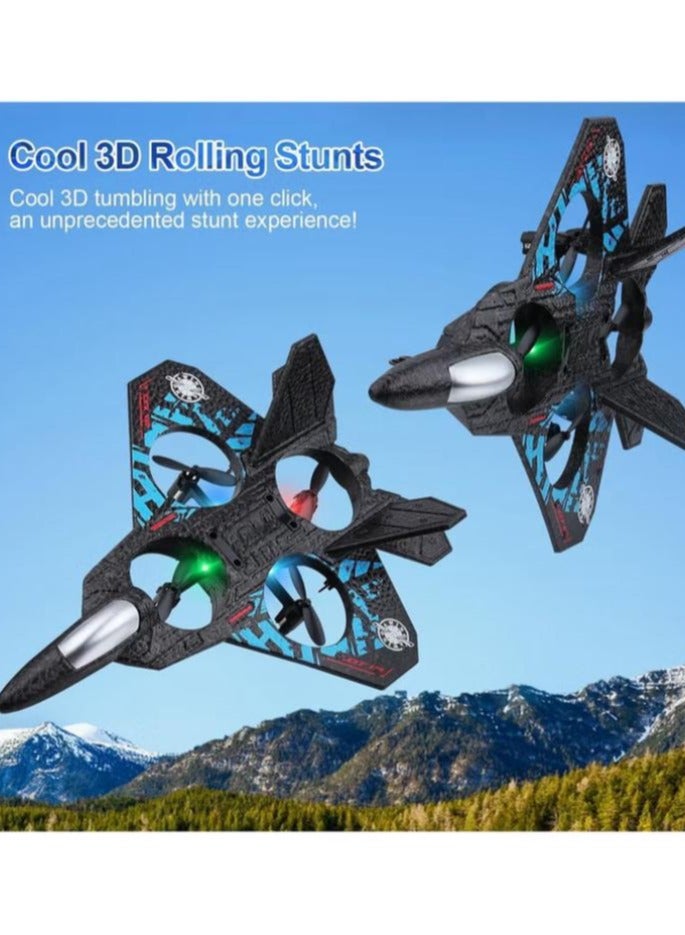 L0712 RC Airplane, 2.4GHz Remote Controlled Airplane, 4 Channel Remote Control Airplane Black/Blue  - Image 4