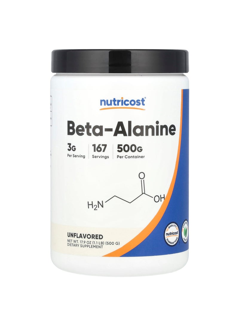 Nutricost Beta-Alanine, Unflavored, 17.9 oz (500 g)