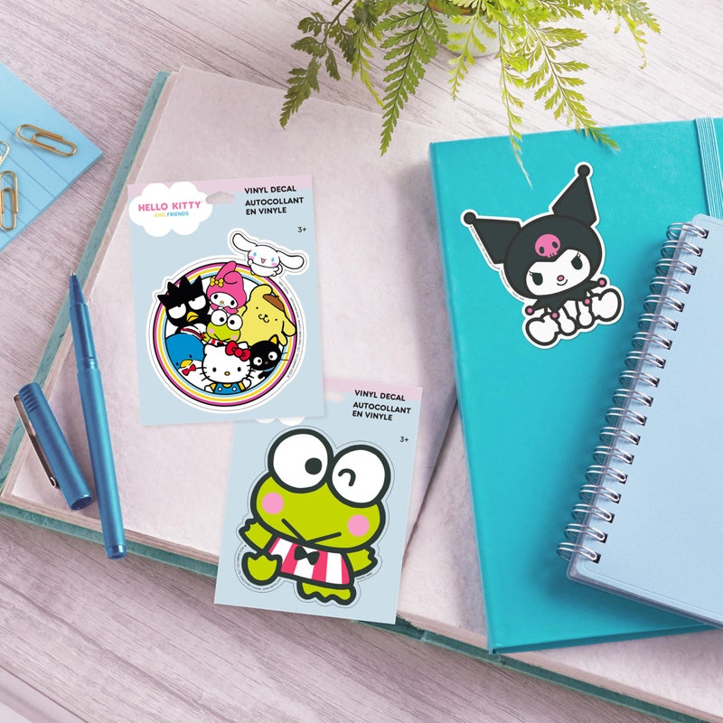 Hallmark Hello Kitty Pack of 3 Stickers for Water Bottles  Planners  Notebooks  Wall (Hello Kitty and Friends  Keroppi  and Kuromi Decals for Kids  Teens  Adults) - Image 2