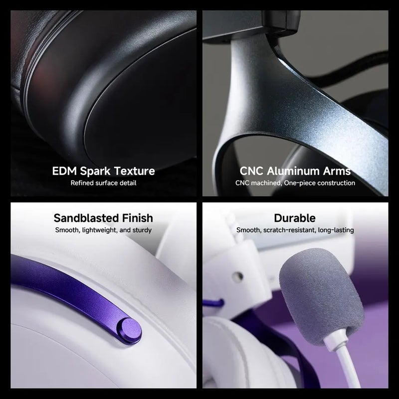أكو سماعة سلكية Akko Verge S9 Gaming Headset with Mic, Quad-Mode, 7.1 Surround Sound, Pro-Tuned FPS Audio, 53mm Driver, for Gamers - Image 2