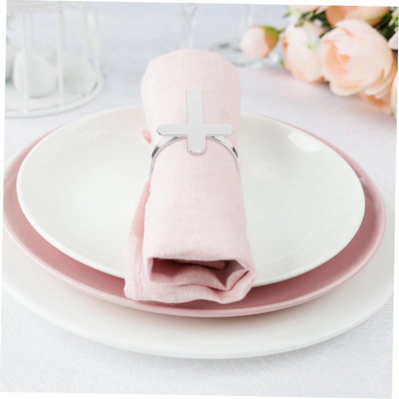 Silver Napkin Rings Set Of 4 Serviette Holders For Wedding Dinner Party Table Decor - Image 5