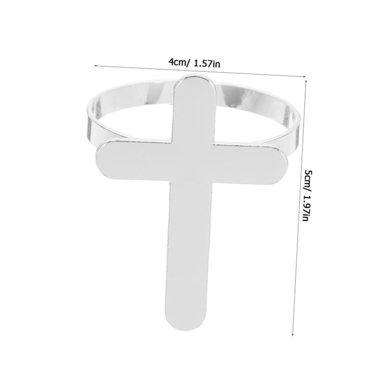 Silver Napkin Rings Set Of 4 Serviette Holders For Wedding Dinner Party Table Decor - Image 3