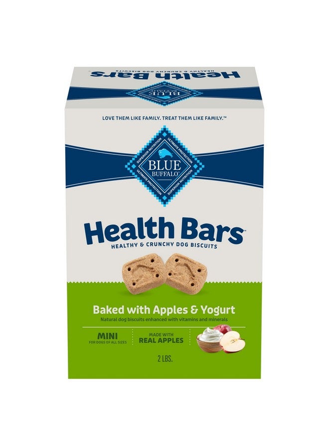 بلو بافلو ألواح بلو بافالو الصحية الصغيرة، بسكويت الكلاب المقرمش، مخبوز في الفرن بمكونات طبيعية، تفاح وزبادي، علبة ٢ رطل - Image 1