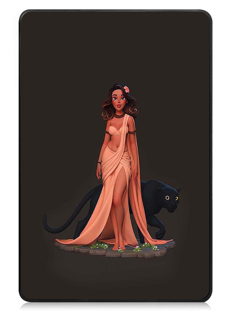 Theodor Protective Flip Case For Samsung Galaxy Tab A9 Plus With Trifold Stand Auto Wake Sleep Shockproof Cover Princess with Cheetah - Image 1