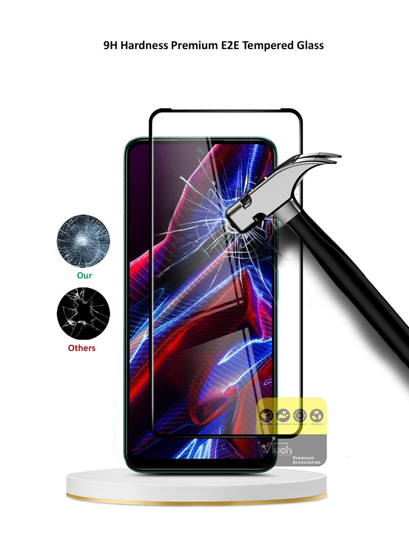 Wtech Premium E2E Full Glue Full Cover Tempered Glass Screen Protector For Xiaomi Poco X5 5G 2023 Clear/Black - Image 4