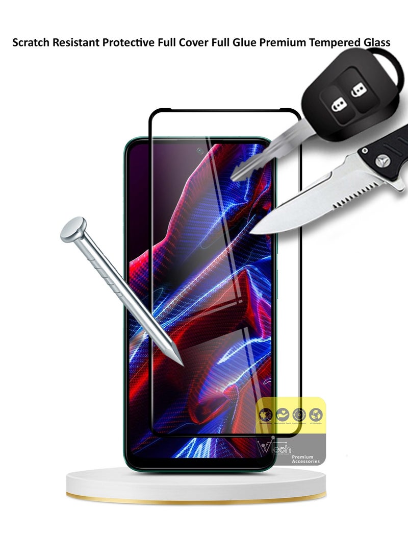 Wtech Premium E2E Full Glue Full Cover Tempered Glass Screen Protector For Xiaomi Poco X5 5G 2023 Clear/Black - Image 5