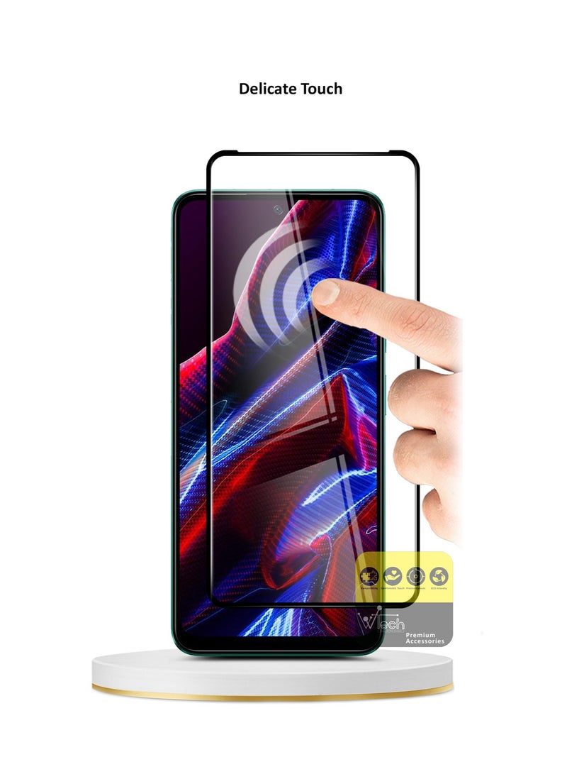 Wtech Premium E2E Full Glue Full Cover Tempered Glass Screen Protector For Xiaomi Poco X5 5G 2023 Clear/Black - Image 3