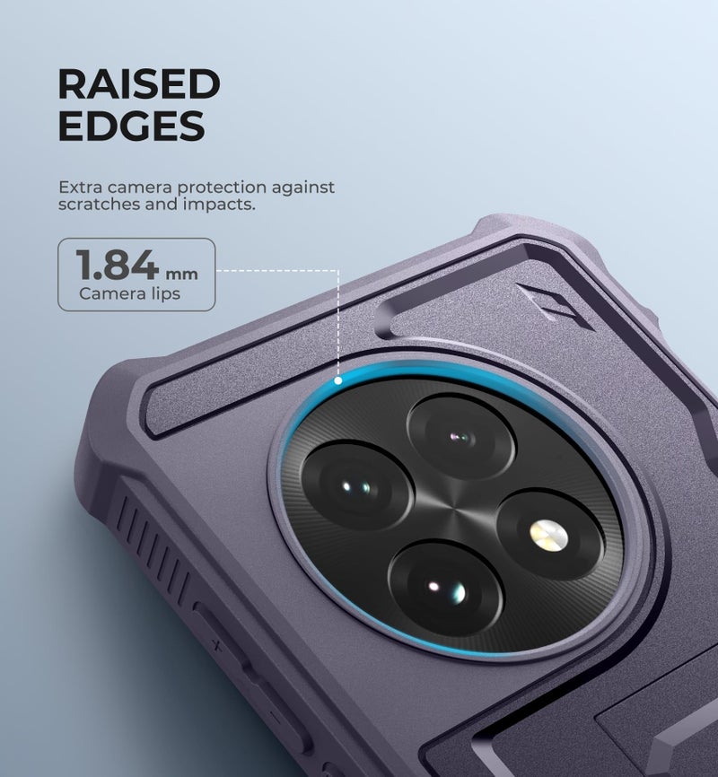 Dexnor for OnePlus 13 Case, [2 Front Frame] [Built-in Screen Protector & Kickstand] [Work with Fingerprint ID] Heavy Duty Protection Shockproof Case for OnePlus 13 5G (2025), Phantom Purple - Image 5