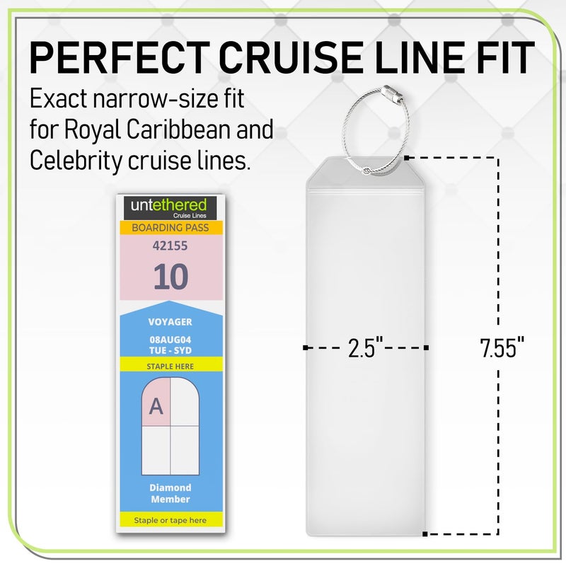 Untethered Cruise Luggage Tag Holders (6 Pack, Narrow) | Clear Luggage Tags for Cruise Ships | Durable PVC Travel Bag ID Tags (6.3" x 2.4") - Image 2