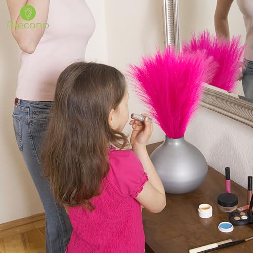 Alecono Hot Pink Pampas Grass 17in 𝟯𝟬𝙋𝙘𝙨, Artificial Faux Fluffy Pampas Grass Decor for Home Wedding Centerpieces Party - Image 2