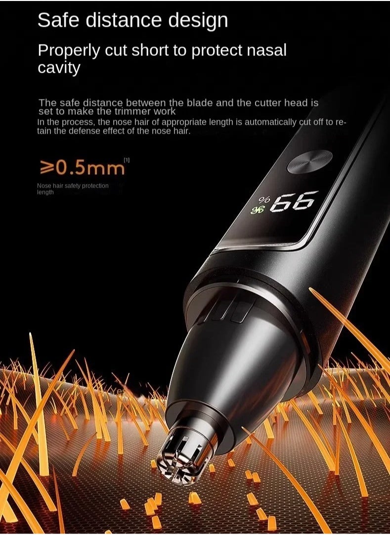 SARMOCARE Electric Nose Hair Trimmer, Low Noise Portable Nose Hair Clipper, Mini USB Rechargeable Nasal Trimmer, Smooth And Gentle Nose Hair Remover For Men And Women, (1pc, Black)  - Image 2
