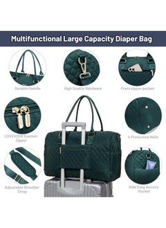 Lovevook LOVEVOOK Diaper Bag Tote with Pacifier Case and Changing Pad, Large Capacity Mommy Bag for Hospital and Weekender Travel, Functional Baby Bag Newborn Baby Essential, Dark Green, Large  - Image 5